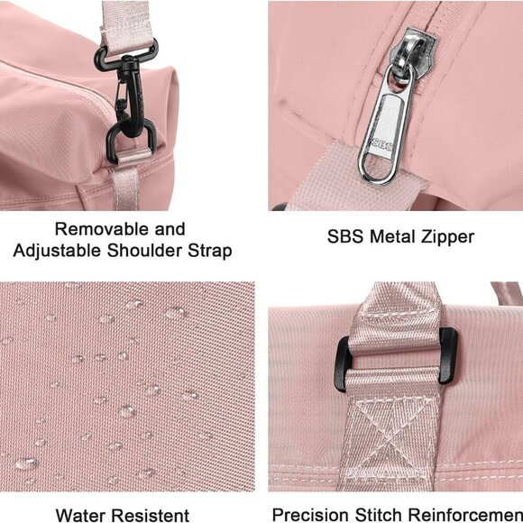 Travel Duffel Bag,Sports Tote Gym Bag,Shoulder Weekender Overnight Bag for Women - Picture 6 of 9